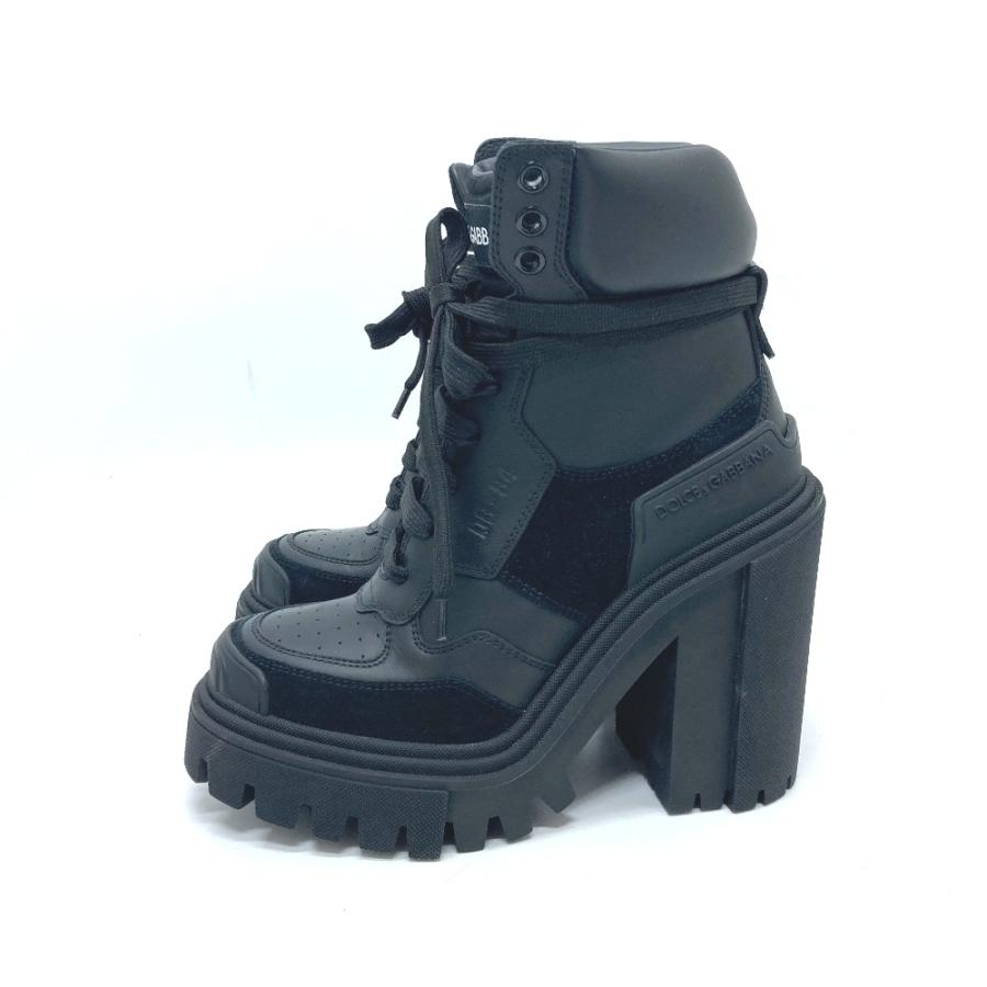 新品同様 DOLCE&GABBANA ドルチェアンドガッバーナ DG-84 トレッキング ブーツ 靴 ブーツ ブラック レディース【中古】 |  | 03