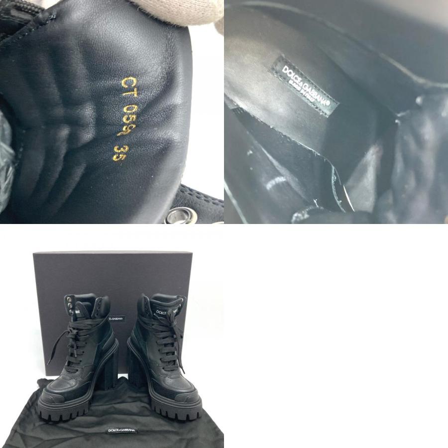 新品同様 DOLCE&GABBANA ドルチェアンドガッバーナ DG-84 トレッキング ブーツ 靴 ブーツ ブラック レディース【中古】 |  | 09
