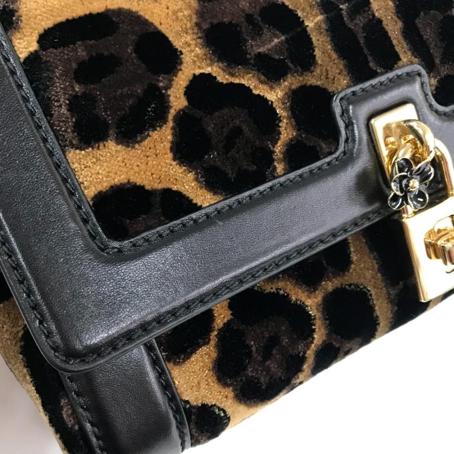 新品同様 DOLCE&GABBANA ドルチェアンドガッバーナ レオパード フラワーロック金具 ショルダーバッグ ベルベットｘ |  | 05