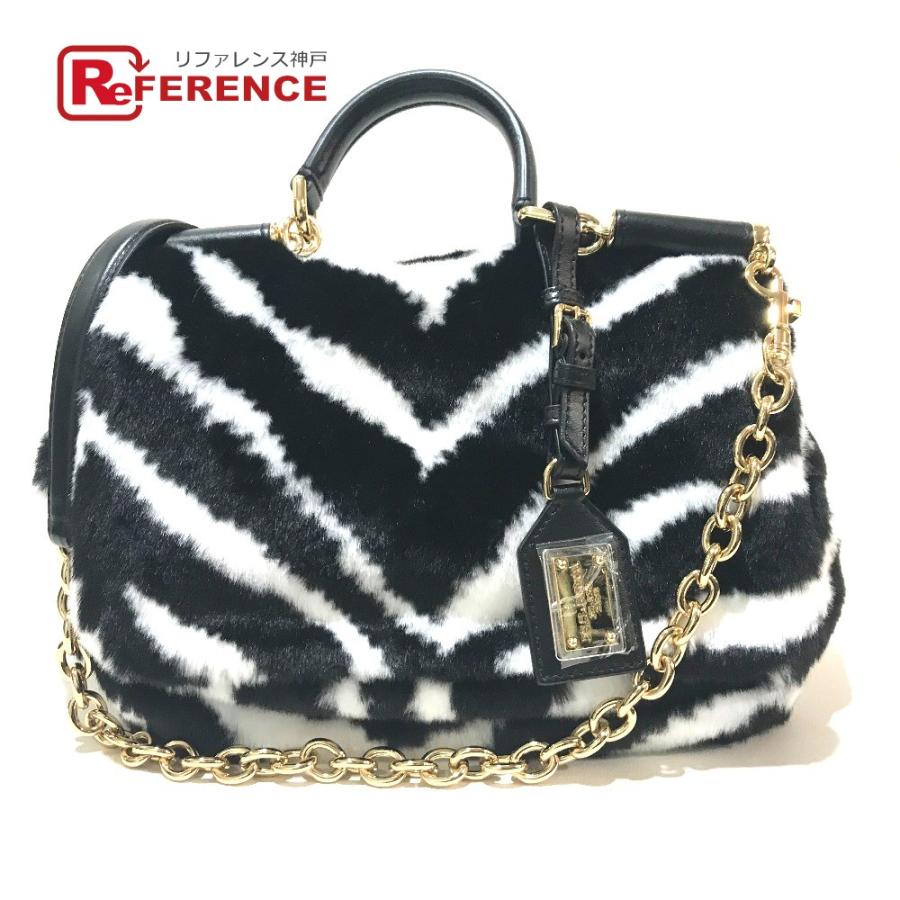 DOLCE&GABBANA ドルチェアンドガッバーナ シシリー ショルダーバッグ ハンドバッグ チャーム付 ゼブラ柄 | 