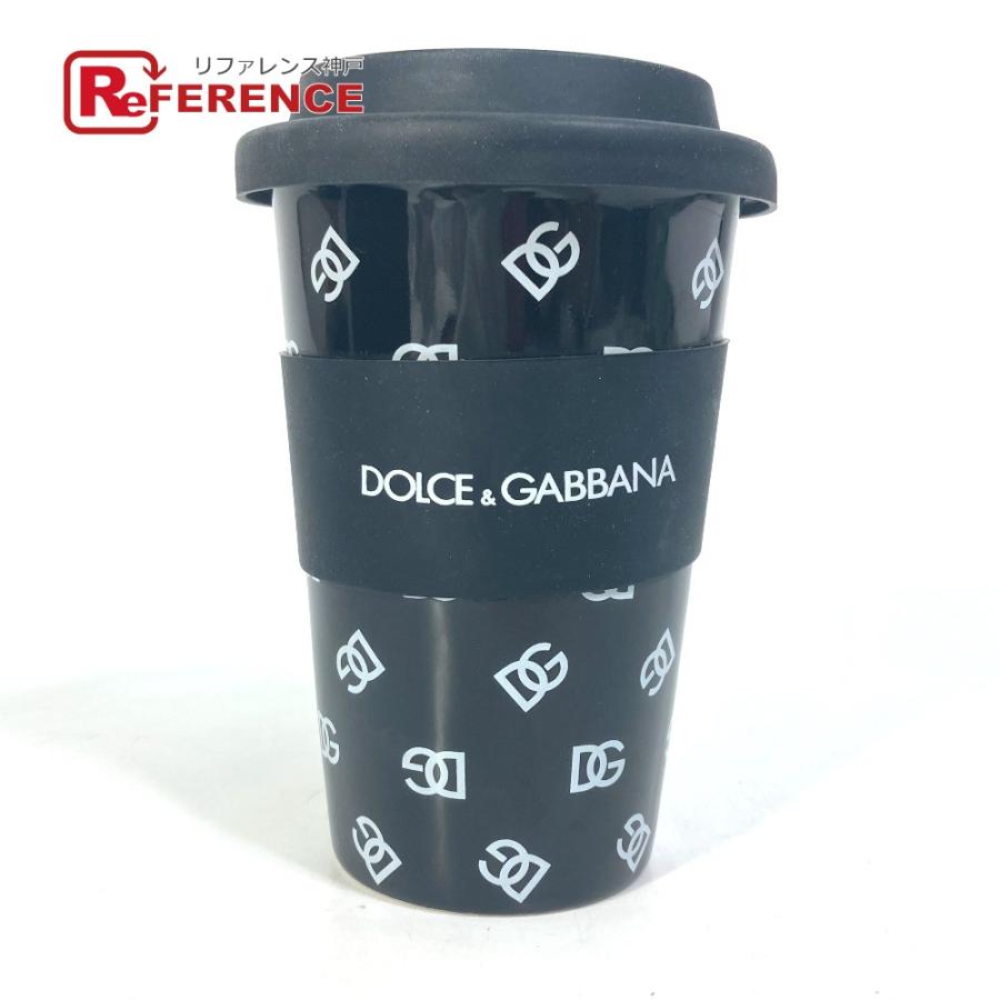DOLCE&GABBANA ドルチェアンドガッバーナ DGロゴ 蓋付き 水筒 コップ カップ インテリア 食器 ボトル タンブラー ブラック 【中古】未使用 | 