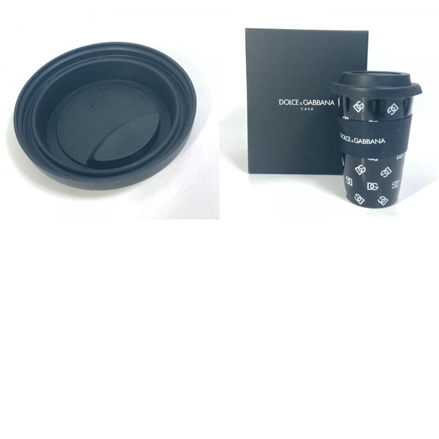 DOLCE&GABBANA ドルチェアンドガッバーナ DGロゴ 蓋付き 水筒 コップ カップ インテリア 食器 ボトル タンブラー ブラック 【中古】未使用 |  | 09