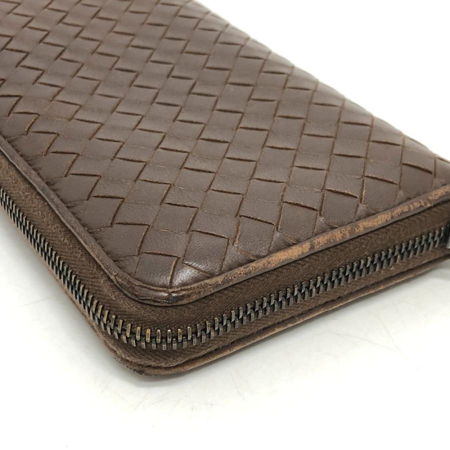 BOTTEGA VENETA ボッテガヴェネタ 114076 イントレチャート ラウンドファスナー 長財布 ウォレット 長財布 ブラウン レディース【中古】 |  | 03