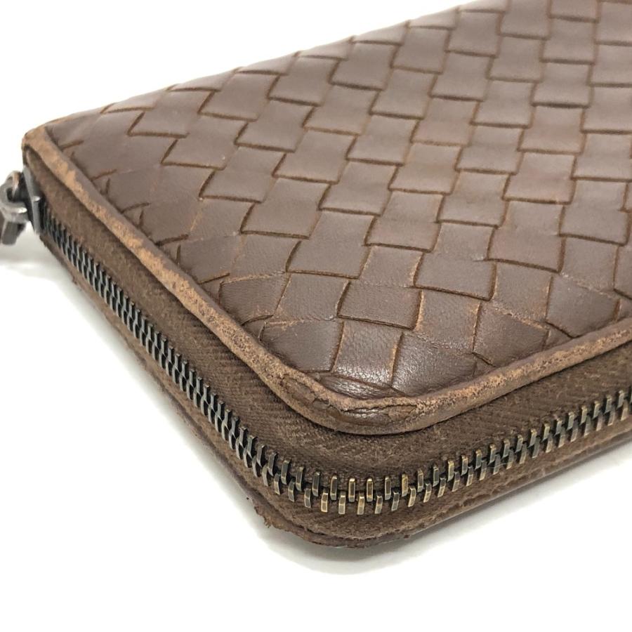 BOTTEGA VENETA ボッテガヴェネタ 114076 イントレチャート ラウンドファスナー 長財布 ウォレット 長財布 ブラウン レディース【中古】 |  | 04