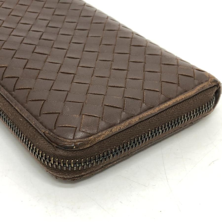 BOTTEGA VENETA ボッテガヴェネタ 114076 イントレチャート ラウンドファスナー 長財布 ウォレット 長財布 ブラウン レディース【中古】 |  | 05