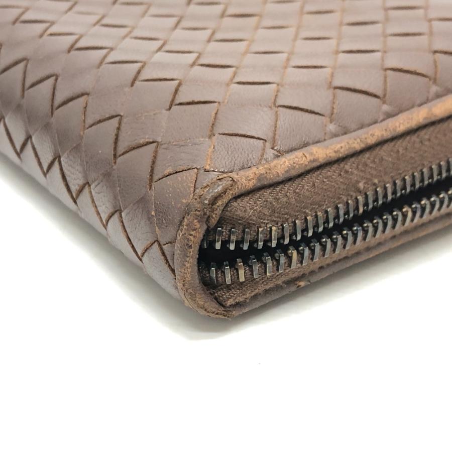 BOTTEGA VENETA ボッテガヴェネタ 114076 イントレチャート ラウンドファスナー 長財布 ウォレット 長財布 ブラウン レディース【中古】 |  | 06