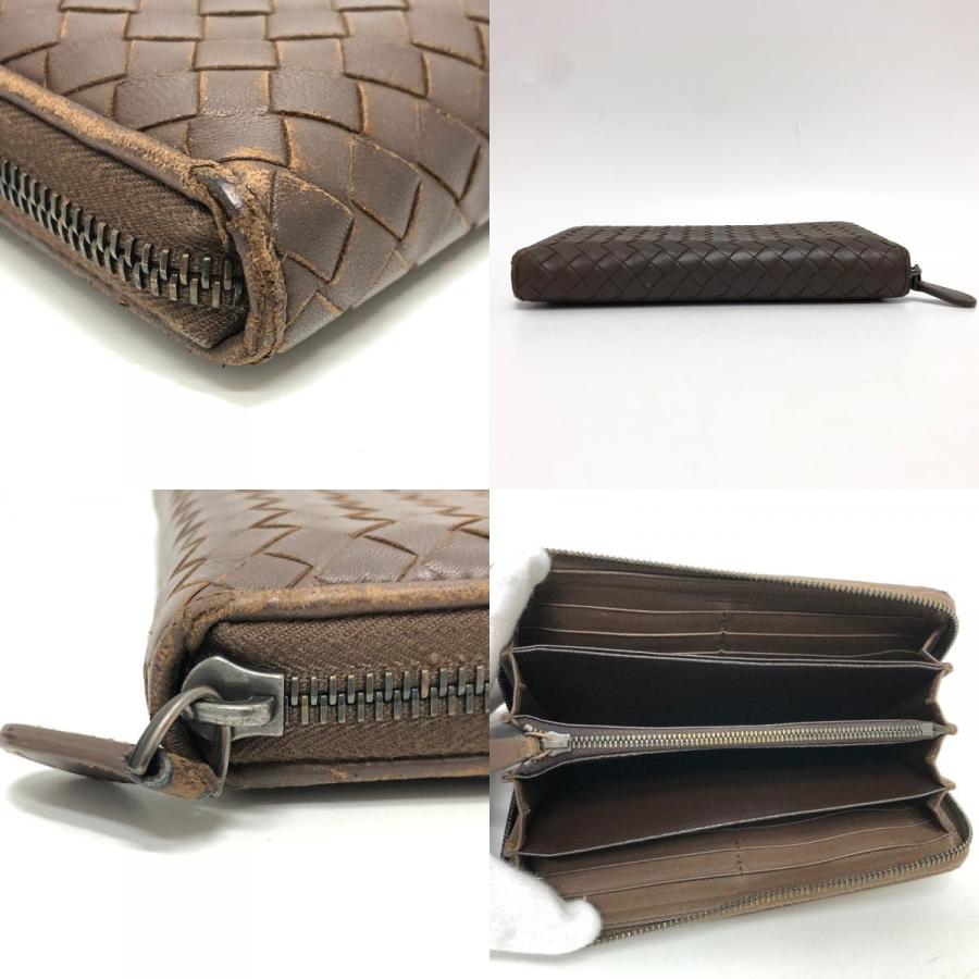 BOTTEGA VENETA ボッテガヴェネタ 114076 イントレチャート ラウンドファスナー 長財布 ウォレット 長財布 ブラウン レディース【中古】 |  | 07