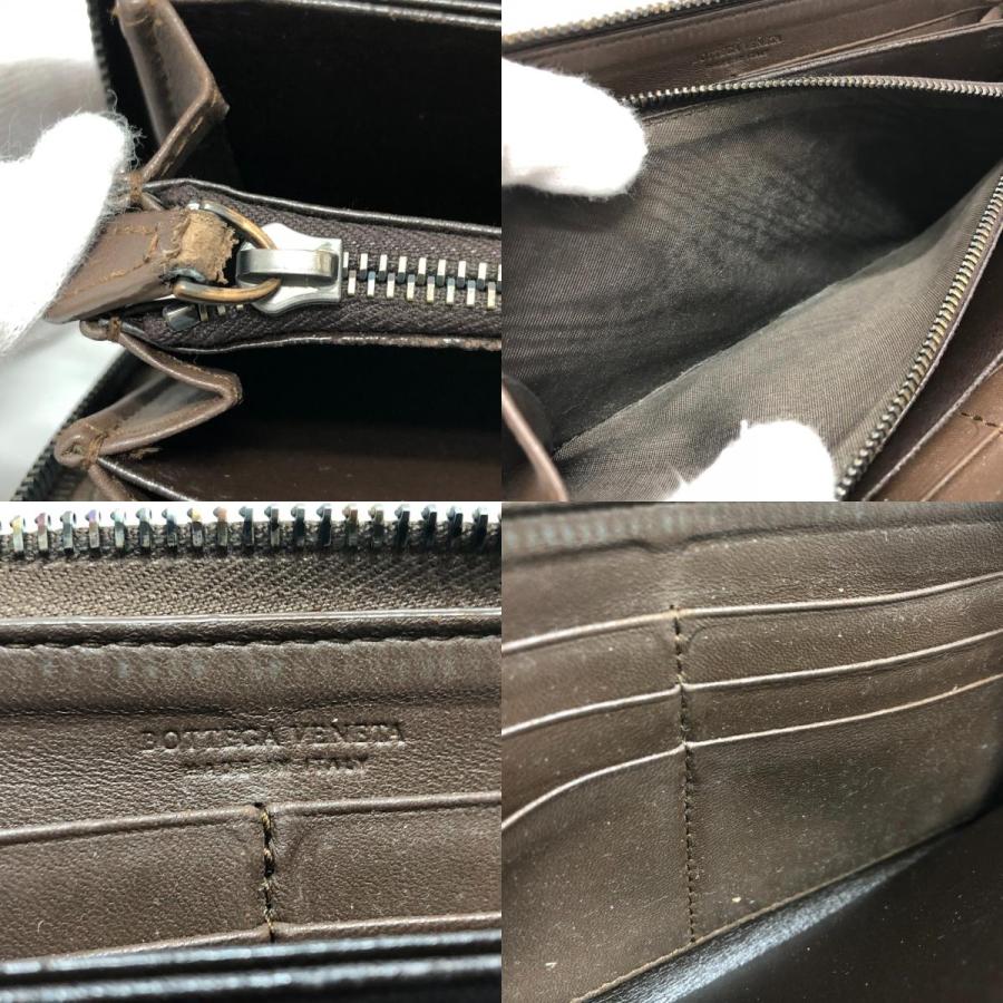 BOTTEGA VENETA ボッテガヴェネタ 114076 イントレチャート ラウンドファスナー 長財布 ウォレット 長財布 ブラウン レディース【中古】 |  | 08