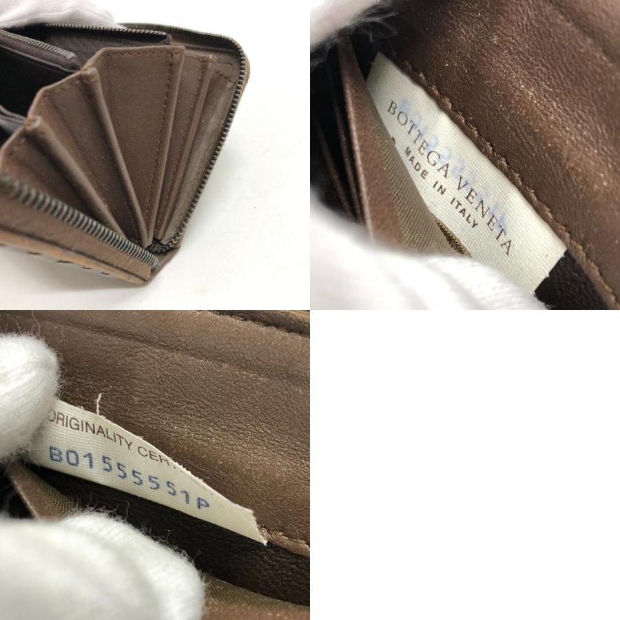 BOTTEGA VENETA ボッテガヴェネタ 114076 イントレチャート ラウンドファスナー 長財布 ウォレット 長財布 ブラウン レディース【中古】 |  | 09