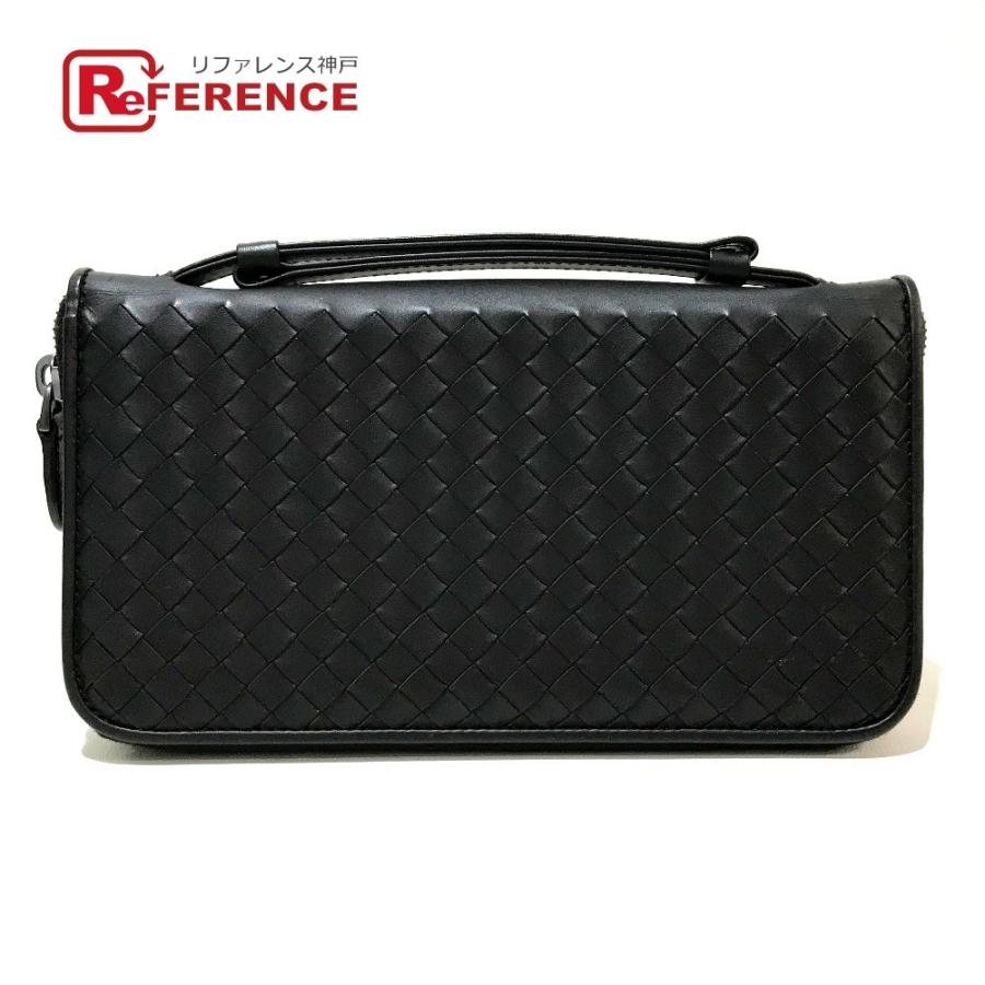 オーガナイザー イントレチャート Bottega メンズ 中古 169730 トラベルケース Veneta メンズ 9046 17403 リファレンス ブラック 財布 長財布 小銭入れあり ボッテガヴェネタ コレクション