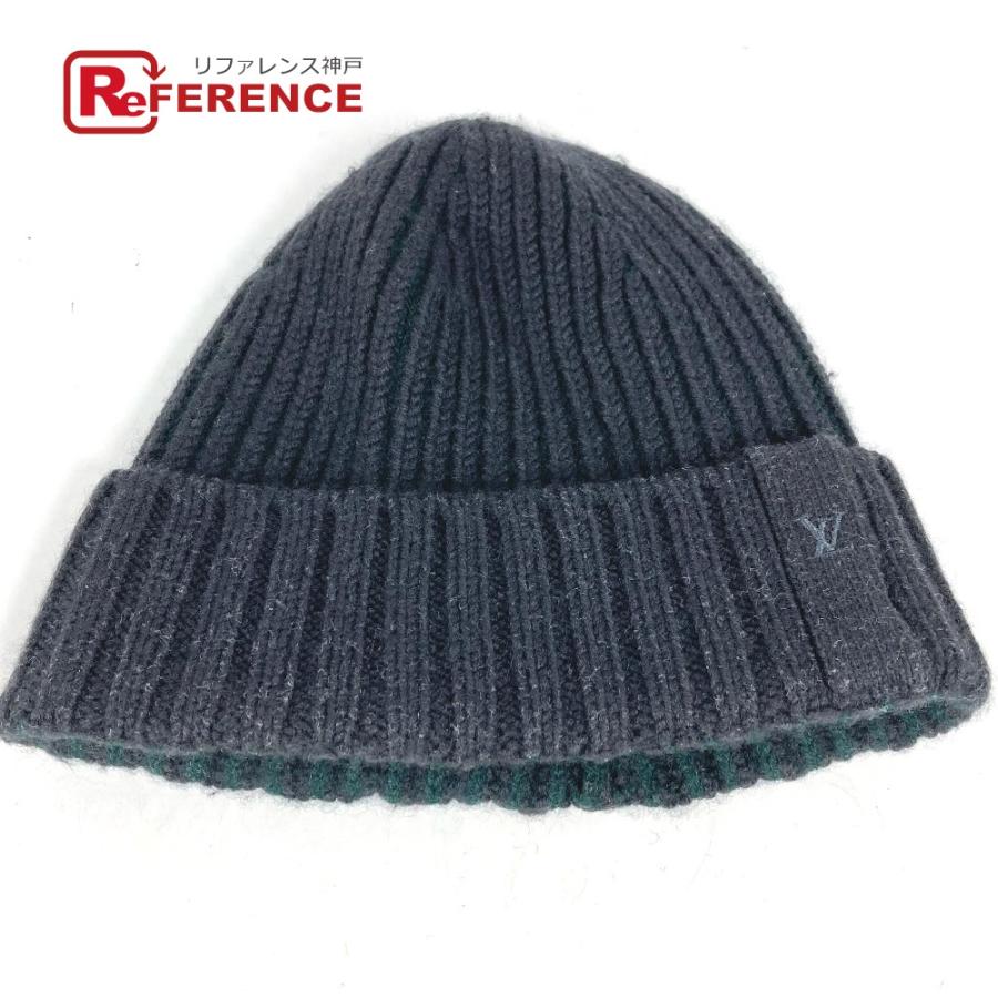 LOUIS VUITTON ルイヴィトン LV ロゴ ビーニー 帽子 ニット帽 ニットキャップ ニット帽 グレー レディース【中古】 | LOUIS VUITTON