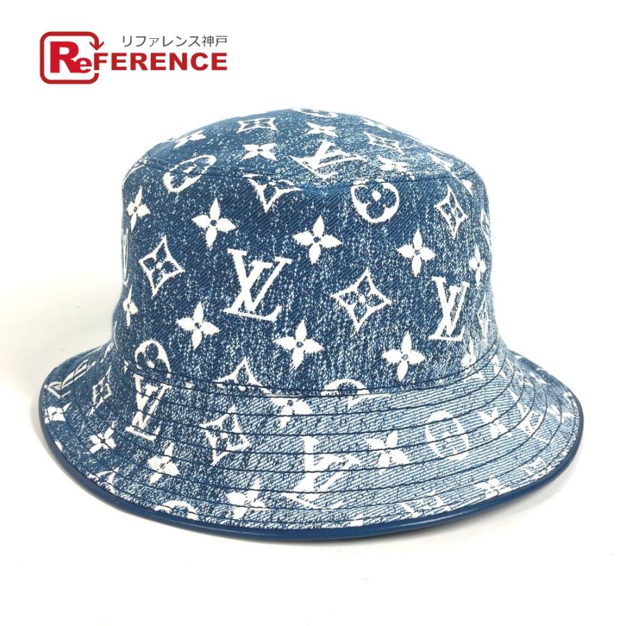 美品 LOUIS VUITTON ルイヴィトン M77435 バケットハット・デニム ハット帽 帽子 バケットハット モノグラム デニム ハット ブルー【中古】 | LOUIS VUITTON