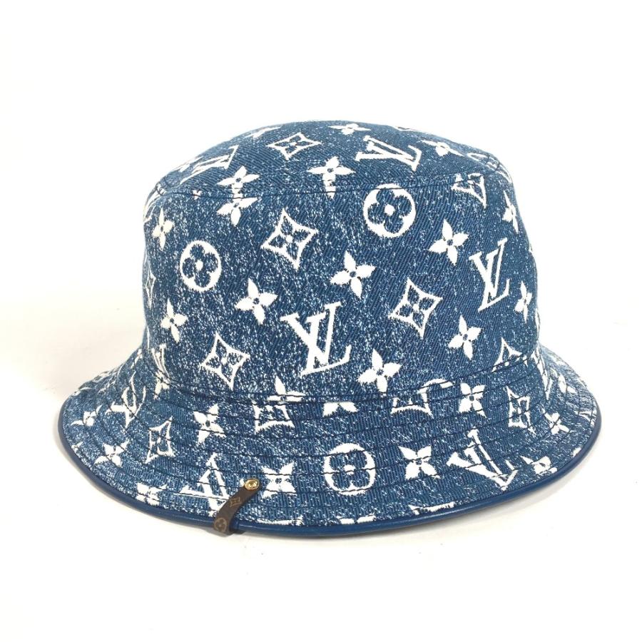 美品 LOUIS VUITTON ルイヴィトン M77435 バケットハット・デニム ハット帽 帽子 バケットハット モノグラム デニム ハット ブルー【中古】 | LOUIS VUITTON | 02