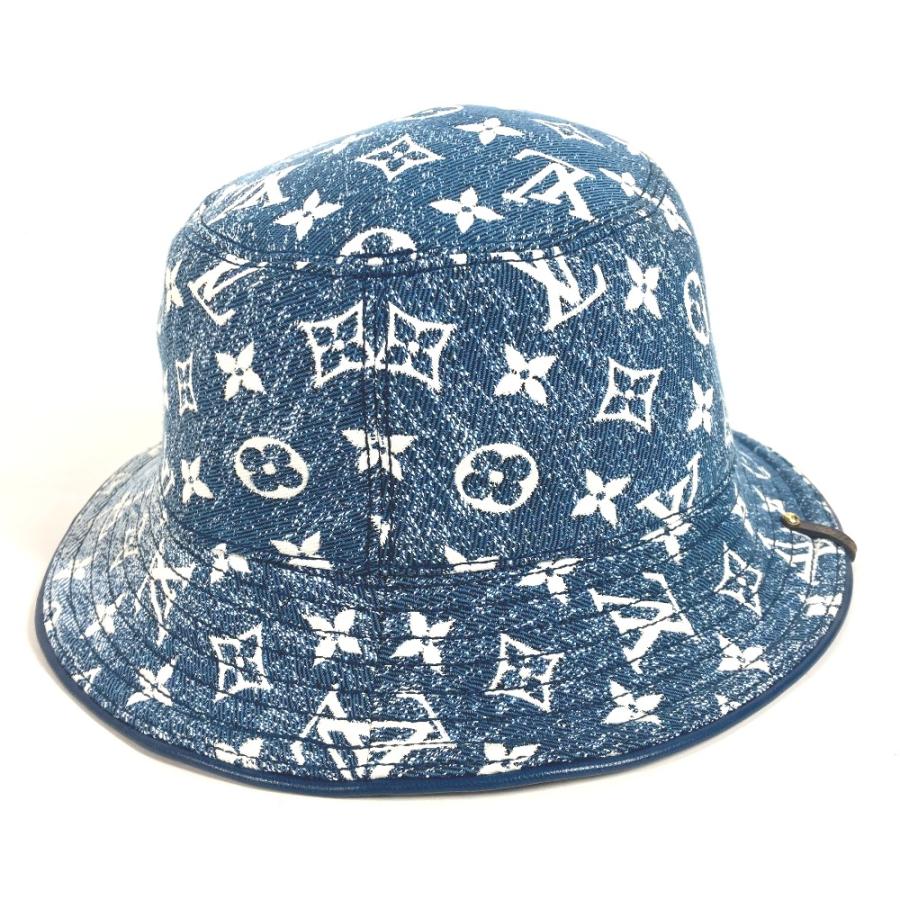 美品 LOUIS VUITTON ルイヴィトン M77435 バケットハット・デニム ハット帽 帽子 バケットハット モノグラム デニム ハット ブルー【中古】 | LOUIS VUITTON | 03