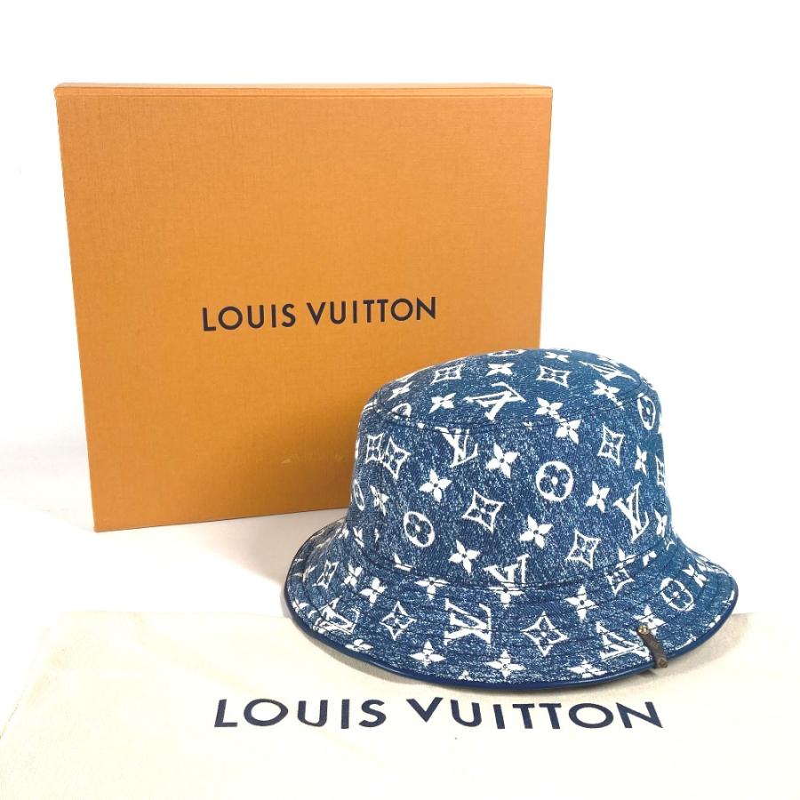 美品 LOUIS VUITTON ルイヴィトン M77435 バケットハット・デニム ハット帽 帽子 バケットハット モノグラム デニム ハット ブルー【中古】 | LOUIS VUITTON | 05