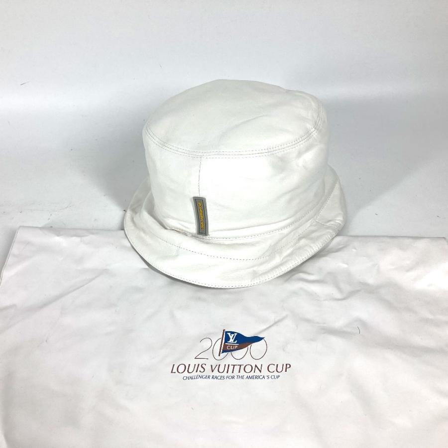 ルイヴィトンカップ LVCUP ハット帽 レザー ロゴ バケットハット 帽子 LOUIS VUITTON（ルイ・ヴィトン） 美品 ロゴ ハット帽 帽子 バケット