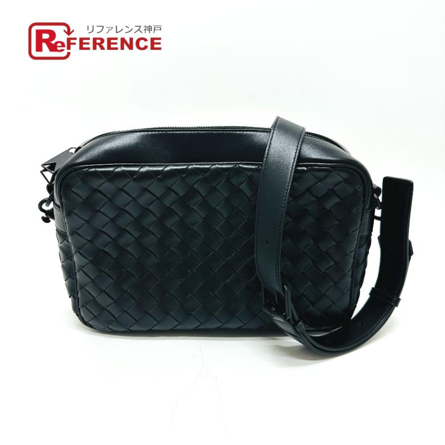 美品 BOTTEGA VENETA ボッテガヴェネタ 755925 イントレチャート カバン 斜め掛け 肩掛け ショルダーバッグ ブラック メンズ【中古】 | 