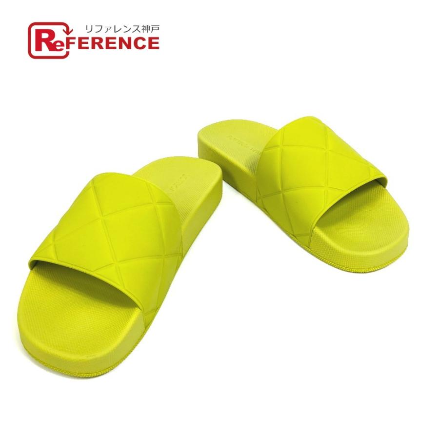 BOTTEGA VENETA ボッテガヴェネタ 640050 イントレ スライダー フラット サンダル ラバー キウイ グリーンイエロー系  メンズ【中古】未使用 :9164-21201-23:リファレンス コレクション - 通販 - Yahoo!ショッピング