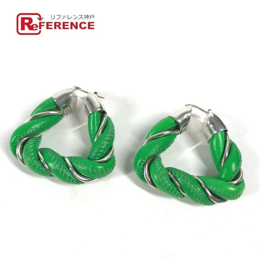 美品 BOTTEGA VENETA ボッテガヴェネタ パラキート トライアングル アクセサリー ピアス グリーン レディース【中古】 | 