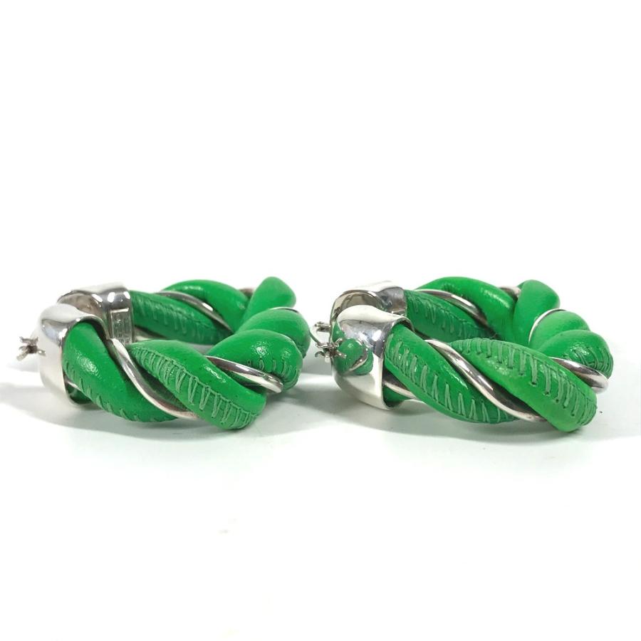 美品 BOTTEGA VENETA ボッテガヴェネタ パラキート トライアングル アクセサリー ピアス グリーン レディース【中古】 |  | 02