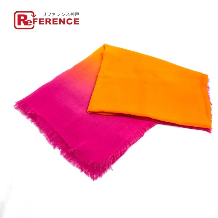 美品 BOTTEGAVENETA ボッテガヴェネタ グラデーション ツートン メンズ レディース ストール ピンク オレンジ | 