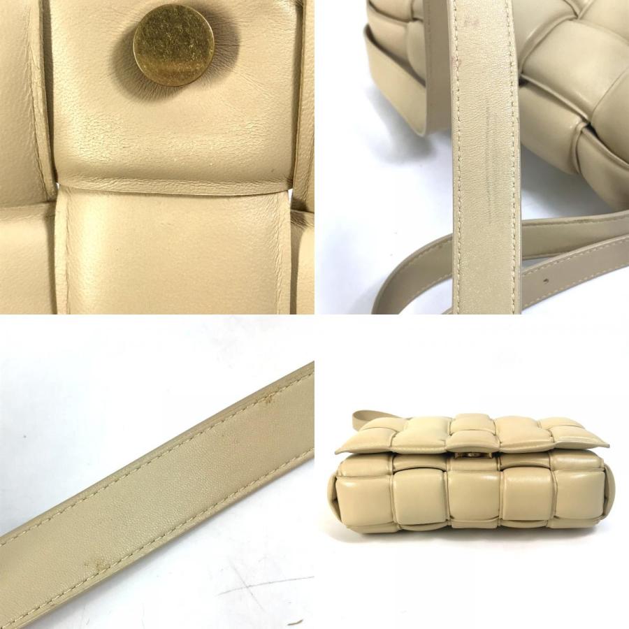 美品 BOTTEGA VENETA ボッテガヴェネタ 717506 パデッド カセット カバン ショルダーバッグ ベージュ レディース【中古】 |  | 09