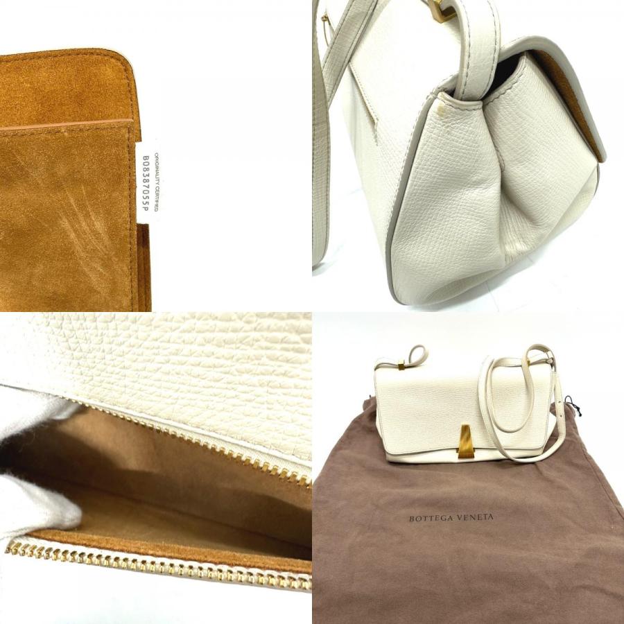 BOTTEGA VENETA ボッテガヴェネタ パルメラート アングル カバン 410721 ショルダーバッグ アイボリー ホワイト レディース【中古】 |  | 09