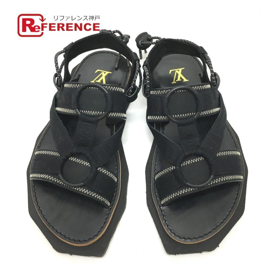 LOUIS VUITTON ルイヴィトン サバンナライン アウトドア/ベルト メンズシューズ サンダル キャンバス ブラック メンズ【中古】 | LOUIS VUITTON