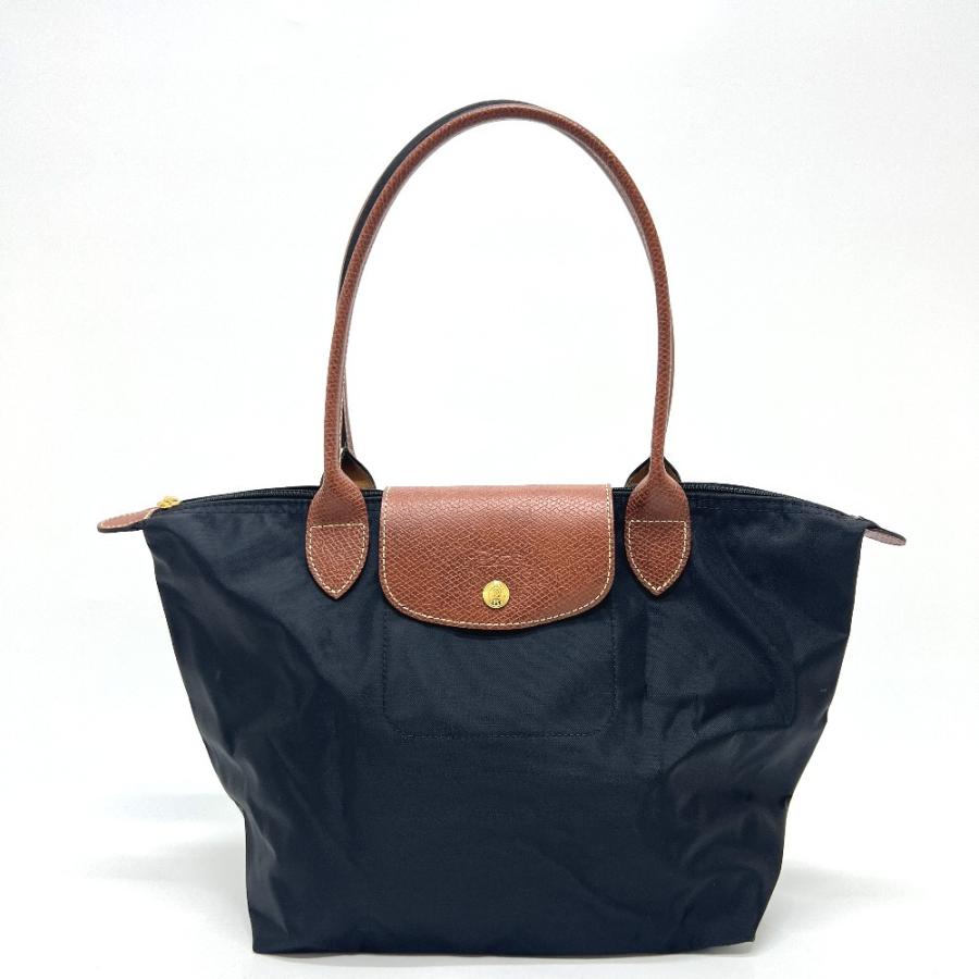 Longchamp ロンシャン ル プリアージュ Mサイズ 折り畳み カバン 肩掛け ショルダーバッグ トートバッグ ブラック レディース【中古】 | LONGCHAMP | 01
