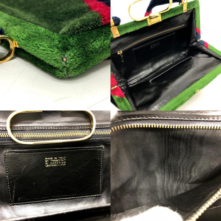 【美品】ROBERTA DI CAMERINO Velvet がま口バッグ レア 美品】ROBERTA DI CAMERINO Velvet がま口バッグ レア