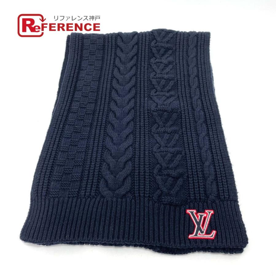 新品同様 LOUIS VUITTON ルイヴィトン MP2866 LVロゴ エシャルプ LVケーブル マフラー ウール | LOUIS VUITTON
