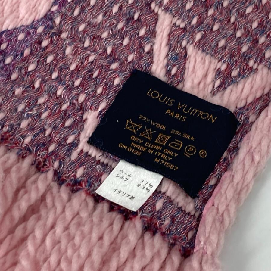 LOUIS VUITTON ルイヴィトン M71587  エシャルプ・ロゴマニア ア ラ フォリ ハート リップ 唇 フリンジ マフラー ピンク【中古】 | LOUIS VUITTON | 06