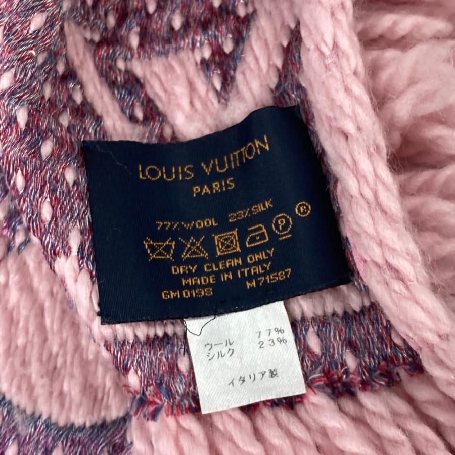 LOUIS VUITTON ルイヴィトン M71587  エシャルプ・ロゴマニア ア ラ フォリ ハート リップ 唇 フリンジ マフラー ピンク【中古】 | LOUIS VUITTON | 09