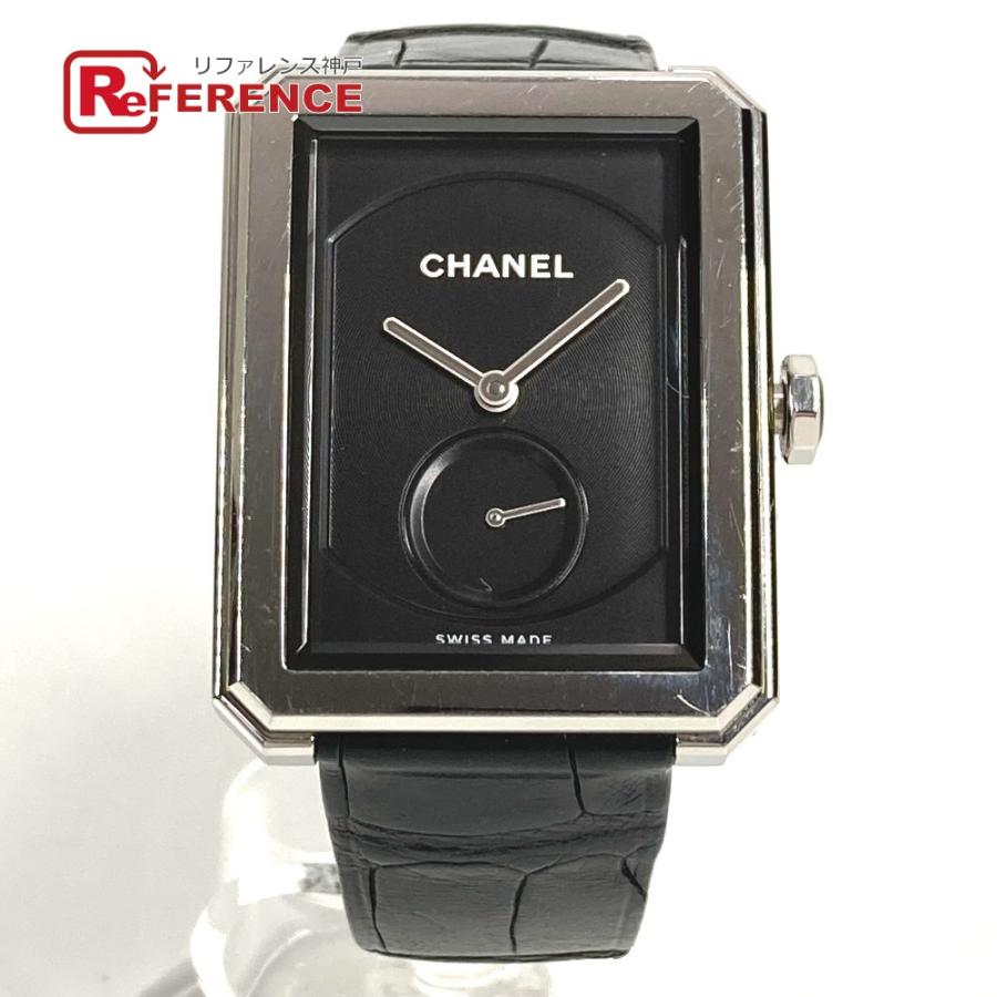 CHANEL シャネル H5319 ボーイフレンド ロゴ ウォッチ 時計 革ベルト 腕時計 ブラック ユニセックス【中古】 | CHANEL