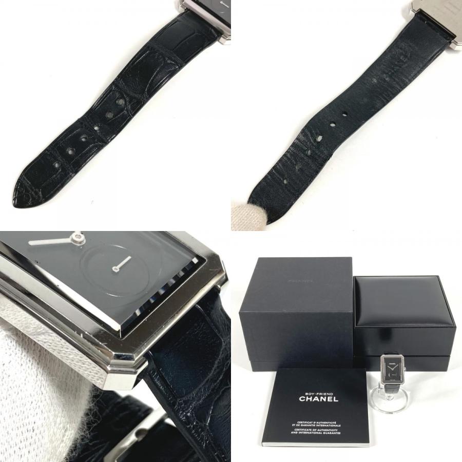 CHANEL シャネル H5319 ボーイフレンド ロゴ ウォッチ 時計 革ベルト 腕時計 ブラック ユニセックス【中古】 | CHANEL | 09