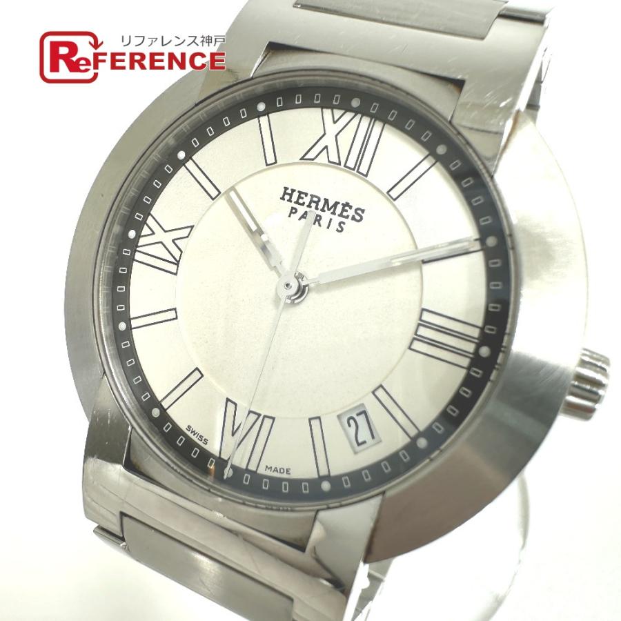 HERMES エルメス N01.710 ノマード  オートクォーツ デイト 腕時計 シルバー メンズ【中古】 | HERMES
