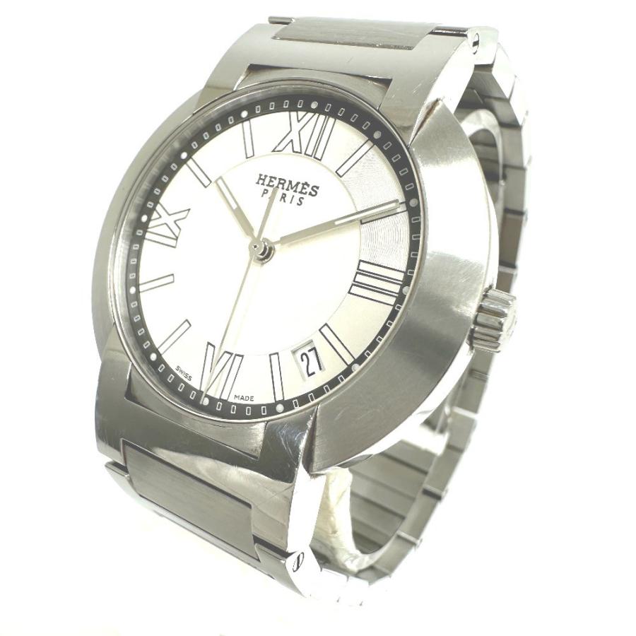 HERMES エルメス N01.710 ノマード  オートクォーツ デイト 腕時計 シルバー メンズ【中古】 | HERMES | 01