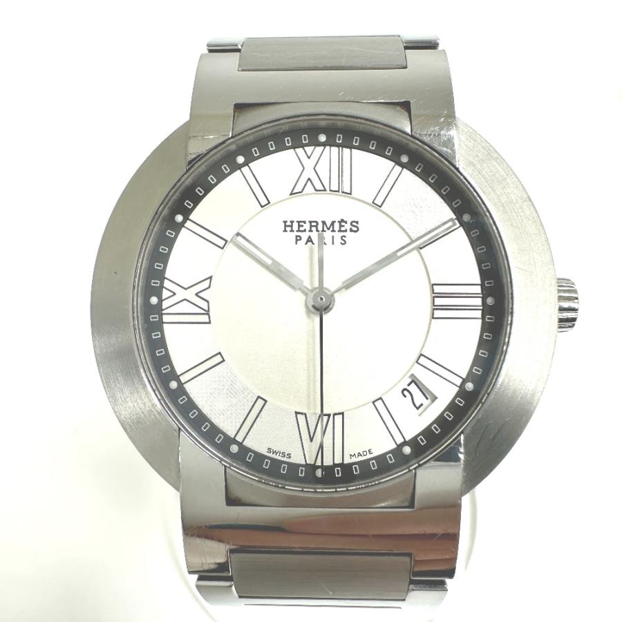 HERMES エルメス N01.710 ノマード  オートクォーツ デイト 腕時計 シルバー メンズ【中古】 | HERMES | 02