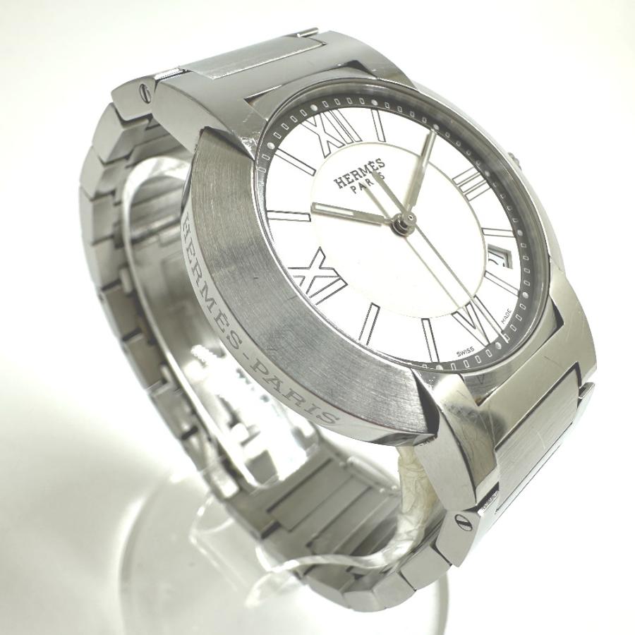 HERMES エルメス N01.710 ノマード  オートクォーツ デイト 腕時計 シルバー メンズ【中古】 | HERMES | 03