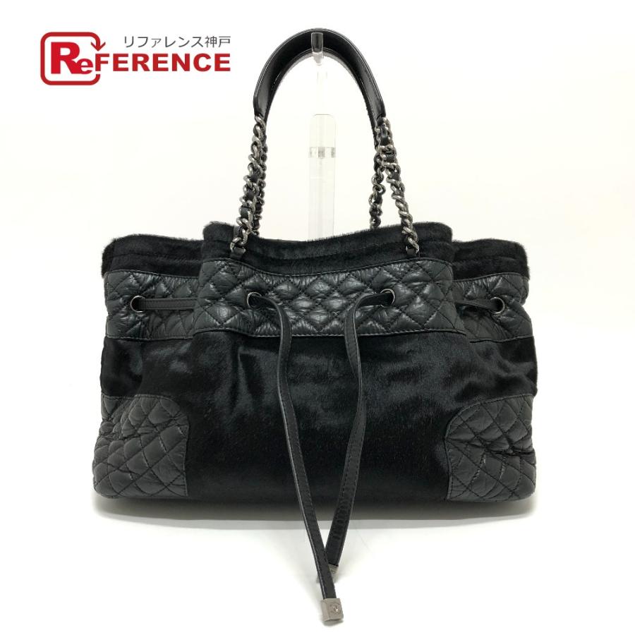 CHANEL シャネル チェーン マトラッセ ステッチ トートバッグ ブラック レディース【中古】 | CHANEL