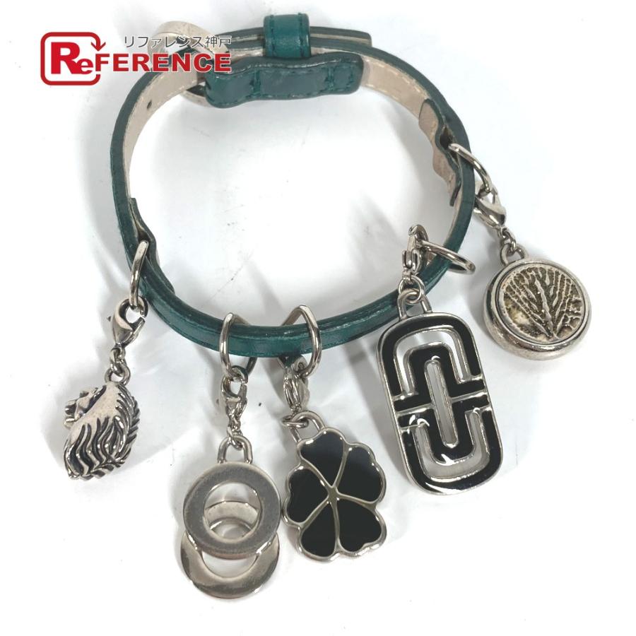 BVLGARI ブルガリ 5 アイコン チャーム バングル アクセサリー ブルガリブルガリ ロゴ ブレスレット グリーン メンズ【中古】 | BVLGARI