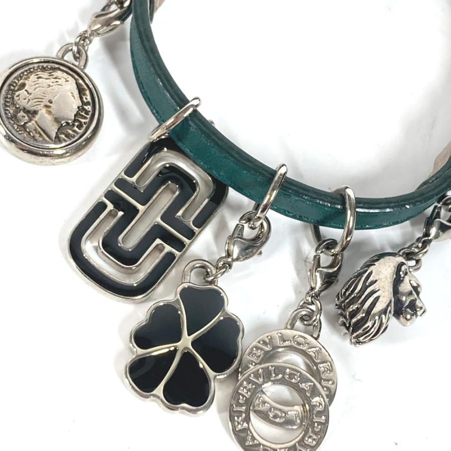 BVLGARI ブルガリ 5 アイコン チャーム バングル アクセサリー ブルガリブルガリ ロゴ ブレスレット グリーン メンズ【中古】 | BVLGARI | 08