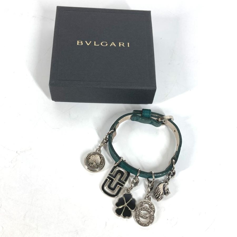 BVLGARI ブルガリ 5 アイコン チャーム バングル アクセサリー ブルガリブルガリ ロゴ ブレスレット グリーン メンズ【中古】 | BVLGARI | 09
