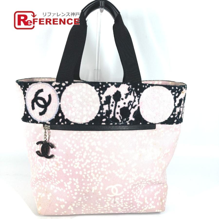 CHANEL シャネル CC ココマーク トートバッグ カバン 肩掛け ハイサマー パイル ラージ ショルダーバッグ ピンク レディース【中古】 | CHANEL
