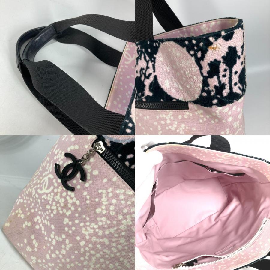 CHANEL シャネル CC ココマーク トートバッグ カバン 肩掛け ハイサマー パイル ラージ ショルダーバッグ ピンク レディース【中古】 | CHANEL | 08