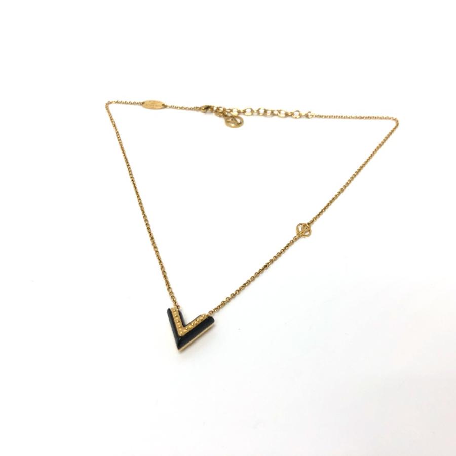 LOUIS VUITTON ルイヴィトン M63181 エセンシャルＶ ペンダント アクセサリー  LVサークル ネックレス ゴールド×ブラック 【中古】 | LOUIS VUITTON | 02