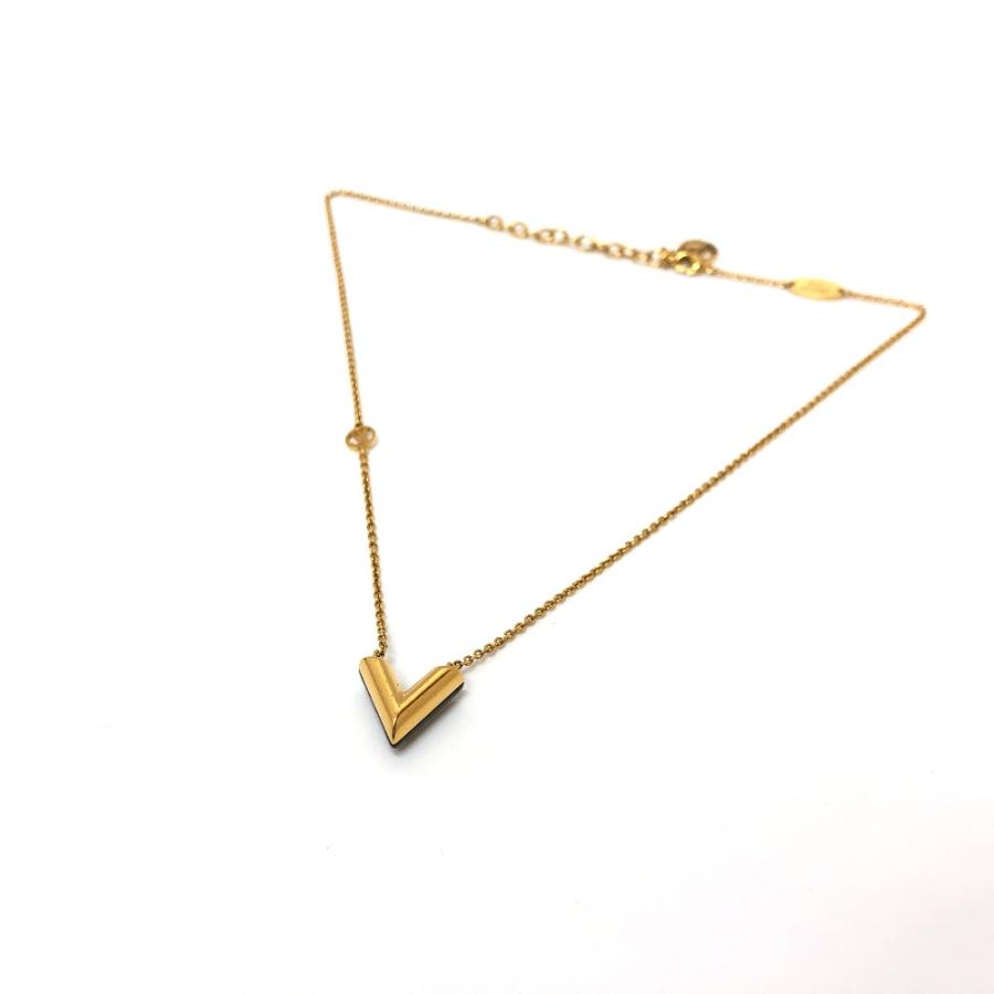 LOUIS VUITTON ルイヴィトン M63181 エセンシャルＶ ペンダント アクセサリー  LVサークル ネックレス ゴールド×ブラック 【中古】 | LOUIS VUITTON | 03