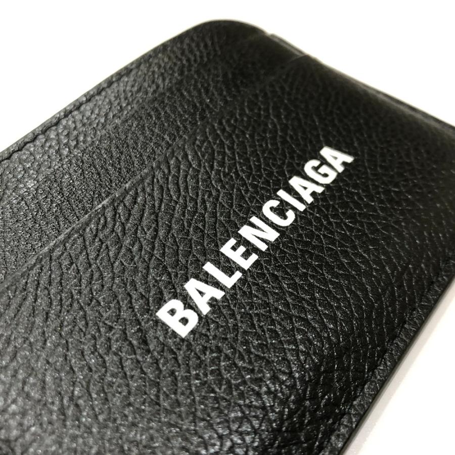 美品 BALENCIAGA バレンシアガ 593812 ロゴ フラット ICケース 名刺入れ カードケース ブラック レディース【中古】 | BALENCIAGA | 03