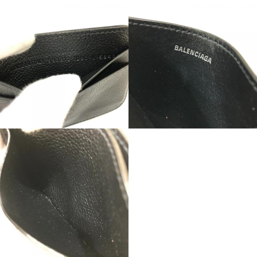 美品 BALENCIAGA バレンシアガ 593812 ロゴ フラット ICケース 名刺入れ カードケース ブラック レディース【中古】 | BALENCIAGA | 09
