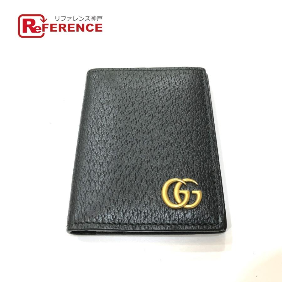 GUCCI グッチ 428737 GGマーモント ICケース 名刺入れ カードケース ブラック レディース【中古】 | GUCCI